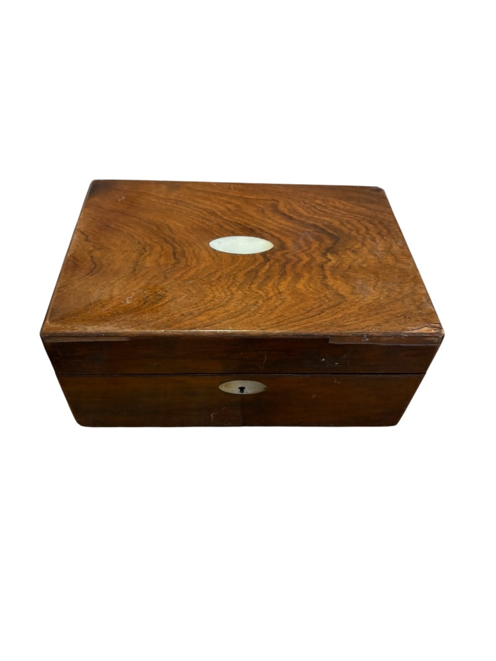 ANTIQUE➕1860 Victorian Mother Of Pearl Inlay Rosewood Jewelry Box